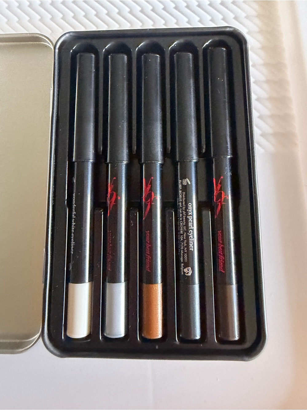 YBF Eyeliner Pencil Set with Silver, White, Bronze, Black, & Brown